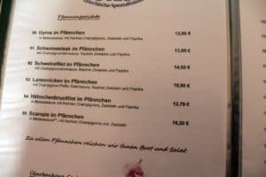 Grieche Ouzo Thale Speisekarte 2