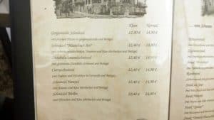 Restaurant Kassner Speisekarte & Preise